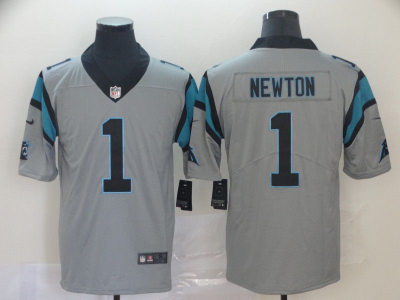 Men Carolina Panthers #1 Newton Grey Nike Vapor Untouchable Limited NFL Jersey